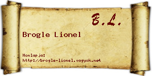 Brogle Lionel névjegykártya